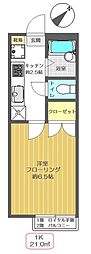 サニーコート宇喜田1 1Kの間取図画像