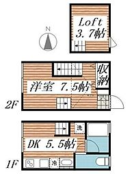 ティロ・フィナーレ松戸Ａ棟 1DKの間取り