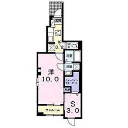 シャ・グリーJ 1階1SKの間取り