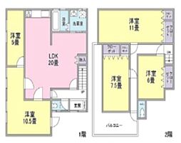 東京都北区堀船4丁目戸建 1階5LDKの間取り