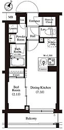 アーバンパーク方南町2 1DKの間取図画像