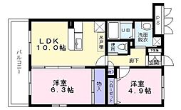 立はマンション 5階2LDKの間取り