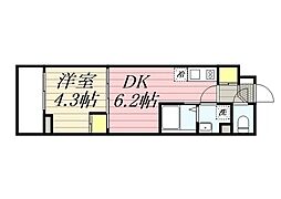 ハーモニーレジデンス東京巣鴨ウエスト 1DKの間取図画像