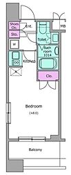 レジディア錦糸町 ワンルームの間取図画像