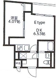 ＵＲｅｓｉｄｅｎｃｅ武蔵小山 2階1DKの間取り