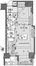 ラグジュアリーレジデンス新宿ソラーレ ワンルームの間取図画像