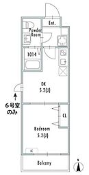 GRAN PASEO西新井 1DKの間取図画像