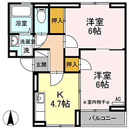 グリーンヒル 2Kの間取図画像