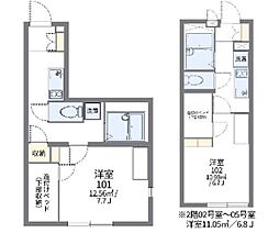 レオパレスAntHIRO 1Kの間取図画像
