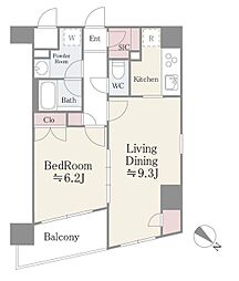 ステラメゾン茗荷谷 10階1LDKの間取り