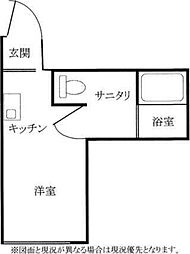 ウィステリアコート 1Kの間取図画像