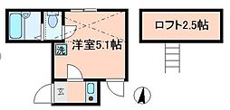JR京浜東北・根岸線 大森駅 徒歩11分の賃貸アパート 3階1Kの間取り