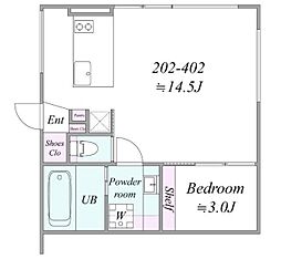 trias213 1DKの間取図画像