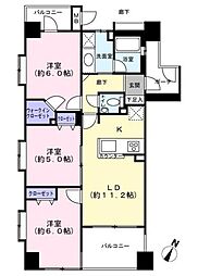パテラ川崎 2階3LDKの間取り
