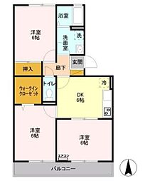 ピラタス5 3DKの間取図画像