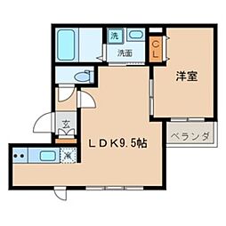 Maison Bliss 2階1LDKの間取り