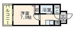 ダイナコートエスタディオ山王公園 1Kの間取図画像