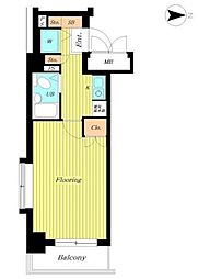 ガーラ駒沢大学 4階1Kの間取り