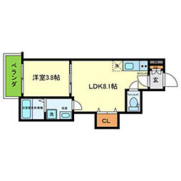 Fasecia城北公園通 1LDKの間取図画像