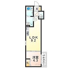 近鉄大阪線 弥刀駅 徒歩8分の賃貸アパート 3階1LDKの間取り