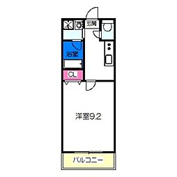 レクラン七道 1Kの間取図画像
