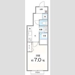 エクレール琴浦通り 1Kの間取図画像