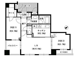 エスティメゾン巣鴨 5階2LDKの間取り