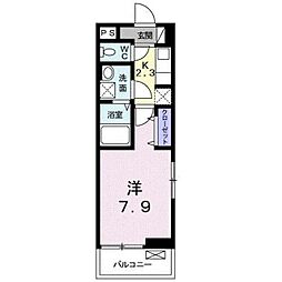 ソリヤエスティ2 1Kの間取図画像