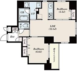 エスレジデンス押上エピュレ 2LDKの間取図画像