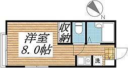 コーポつつじ ワンルームの間取図画像