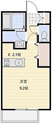 リベラリズム 1Kの間取図画像