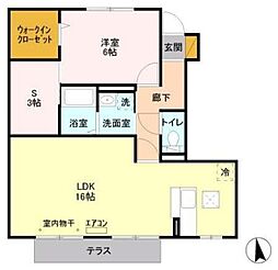 メイユール マチハタ 1階1LDKの間取り