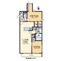 Ｂｏｎｈｅｕｒ　ｄｅ　Ｃｈｉｅｎ　Ｋｉｔａａｙａｓｅ 1階2LDKの間取り