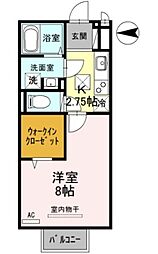 JR福知山線 三田駅 徒歩20分の賃貸アパート 1階1Kの間取り