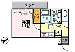 ソフィア 1Kの間取図画像