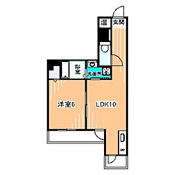 シティーコート北瓦町EX. 1LDKの間取図画像