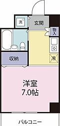 クレストJ ワンルームの間取図画像