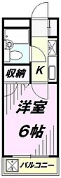 ジュネス狭山ケ丘 1Kの間取図画像