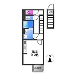 ワラビー ワンルームの間取図画像