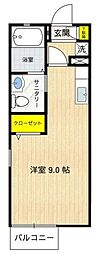 メゾンドラシャンス 1階ワンルームの間取り