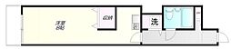 タートルシティ亀有 3階ワンルームの間取り