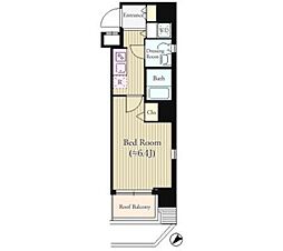 JR山手線 新橋駅 徒歩4分の賃貸マンション 7階1Kの間取り