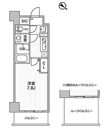 コンフォリア・リヴ志村三丁目 2階1Kの間取り