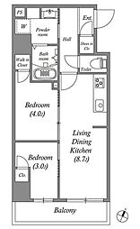 GRANPASEO浅草2 2LDKの間取図画像