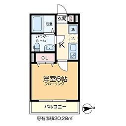 KEIAI RESIDENCE 梅島 1階1Kの間取り
