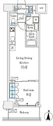 フロンティアレジデンス錦糸公園 1LDKの間取図画像
