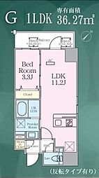 ゼンパレス日本橋 1LDKの間取図画像