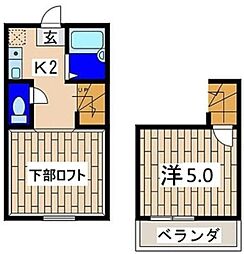 コートブリーズ 1階1Kの間取り