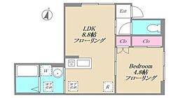 Coccinelle 1階1LDKの間取り