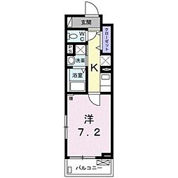 クリンゲル 1Kの間取図画像